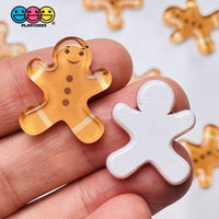 Christmas Mini Planars Gingerbread Man Santa Candy Cane Snowman Cabochons Party Favor 10Pcs