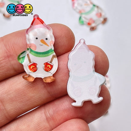 Christmas Mini Planars Gingerbread Man Santa Candy Cane Snowman Cabochons Party Favor 10Pcs