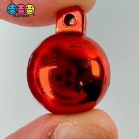 Gleaming Trio Miniature Christmas Ornaments - Mirror - Finish Holiday Cabochon Charms 12 Pcs Charm