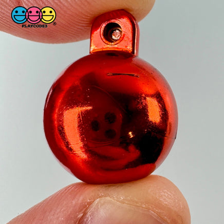 Gleaming Trio Miniature Christmas Ornaments - Mirror - Finish Holiday Cabochon Charms 12 Pcs Charm