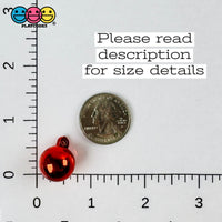 Gleaming Trio Miniature Christmas Ornaments - Mirror - Finish Holiday Cabochon Charms 12 Pcs Charm