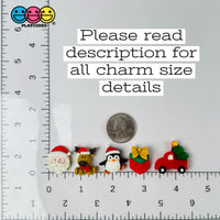 Christmas Penguin Santa Reindeer Gift Box Truck Holiday Flatback Cabochons Decoden Charm 10 Pcs