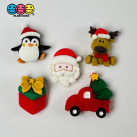 Christmas Penguin Santa Reindeer Gift Box Truck Holiday Flatback Cabochons Decoden Charm 10 Pcs
