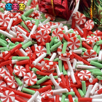 Christmas Peppermint Polymer Clay Sprinkles Mixed Design Decoden Rpw20
