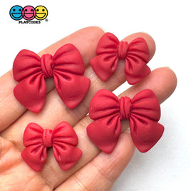 Christmas Red Bow Ribbon Small Flatback Charms Cabochons Decoden 10 pcs Charm