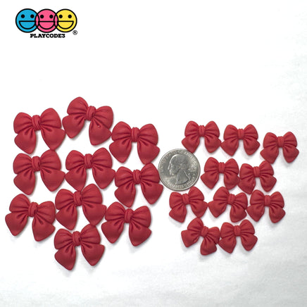 Christmas Red Bow Ribbon Small Flatback Charms Cabochons Decoden 10 pcs Charm