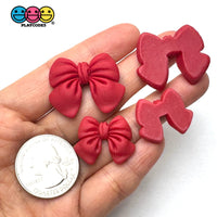 Christmas Red Bow Ribbon Small Flatback Charms Cabochons Decoden 10 pcs Charm