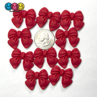 Christmas Red Bow Ribbon Small Flatback Charms Cabochons Decoden 10 pcs Charm