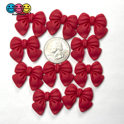 Christmas Red Bow Ribbon Small Flatback Charms Cabochons Decoden 10 pcs Charm