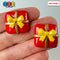 Christmas Red Gift Box Golden Bow Holiday Charm Flatback Cabochons Decoden Charm 10 Pcs Playcode3