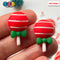 Christmas Red Lollipop With Green Bow Flatback Charm Charms Cabochons 10 Pcs
