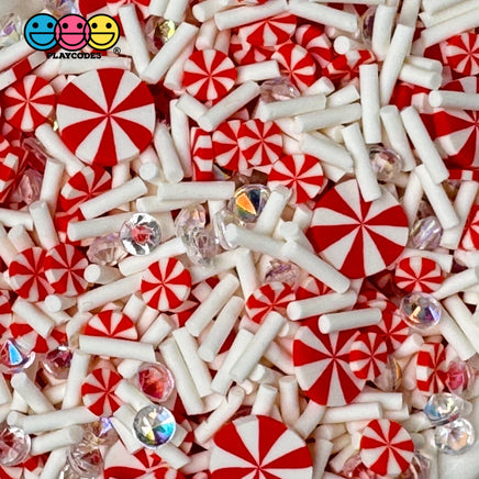 Christmas Rhinestone Candy Cane Holiday Fake Clay Sprinkles Decoden Fimo Jimmies Playcode3 Llc 10