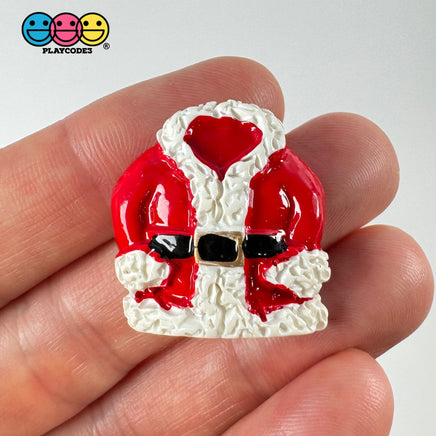 Christmas Santa Clause Boots Hat Coat Holiday Flatback Cabochons Decoden Charm 10 Pcs Coat(10Pcs)