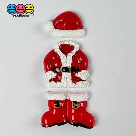 Christmas Santa Clause Boots Hat Coat Holiday Flatback Cabochons Decoden Charm 10 Pcs Mixes(9Pcs