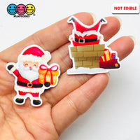 Christmas Santa Clause Gift Chimney Holiday Planner Decoden Planars Cabochons Party Favor 10 pcs Planar