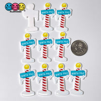Christmas Theme North Pole Snow Globe Polar Bear Gingerbread House Planar 10Pcs North Pole