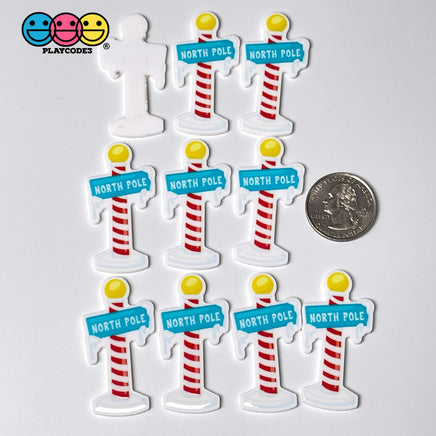 Christmas Theme North Pole Snow Globe Polar Bear Gingerbread House Planar 10Pcs North Pole
