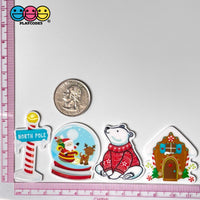 Christmas Theme North Pole Snow Globe Polar Bear Gingerbread House Planar 10Pcs