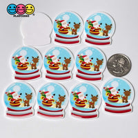 Christmas Theme North Pole Snow Globe Polar Bear Gingerbread House Planar 10Pcs Snow Globe
