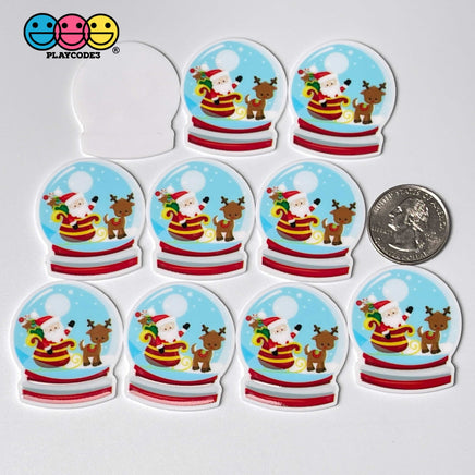Christmas Theme North Pole Snow Globe Polar Bear Gingerbread House Planar 10Pcs Snow Globe
