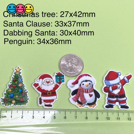 Christmas Theme Santa Penguin Tree Planar Resin Flatback Cabochon Charms