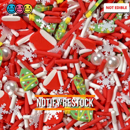 Christmas Time Is Here Fake Sprinkle Pearl Beads Fimo Snowflakes Trees Mix Decoden Funfetti 100