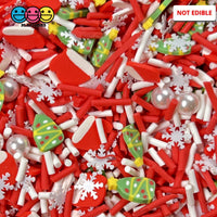 Christmas Time Is Here Fake Sprinkle Pearl Beads Fimo Snowflakes Trees Mix Decoden Funfetti 100