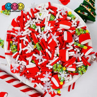 Christmas Time Is Here Fake Sprinkle Pearl Beads Fimo Snowflakes Trees Mix Decoden Funfetti