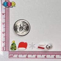 Christmas Time Is Here Fake Sprinkle Pearl Beads Fimo Snowflakes Trees Mix Decoden Funfetti