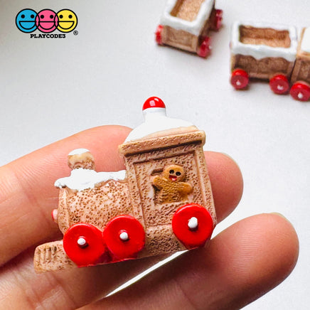 3D Christmas Train Cart Gingerbread man Christmas Holiday Cabochons Decoden Charm 4pcs PLAYCODE3 LLC Charm