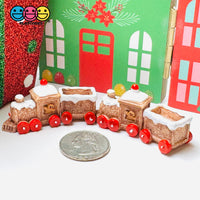 3D Christmas Train Cart Gingerbread man Christmas Holiday Cabochons Decoden Charm 4pcs PLAYCODE3 LLC Charm