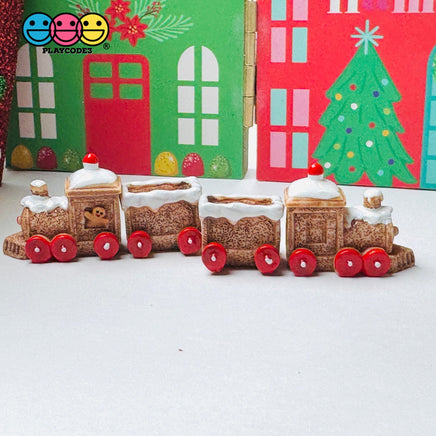 3D Christmas Train Cart Gingerbread man Christmas Holiday Cabochons Decoden Charm 4pcs PLAYCODE3 LLC Charm