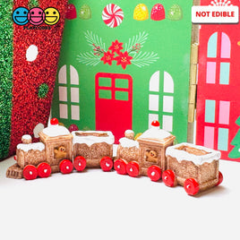 3D Christmas Train Cart Gingerbread man Christmas Holiday Cabochons Decoden Charm 4pcs PLAYCODE3 LLC Charm