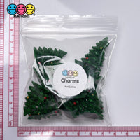 Christmas Tree 3D Green Miniature Charm Resin Cabochons 10 Pcs
