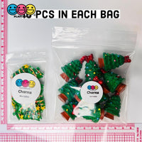Christmas Tree 3D With Hole And Flatback Miniature Charms Decoden 10Pcs Charm
