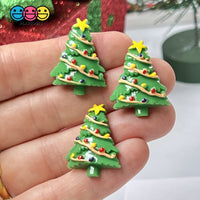 Christmas Tree 3D With Hole And Flatback Miniature Charms Decoden 10Pcs Charm
