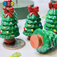 Christmas Tree 3D With Hole And Flatback Miniature Charms Decoden 10Pcs Charm