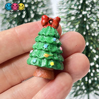 Christmas Tree 3D With Hole And Flatback Miniature Charms Decoden 10Pcs Charm