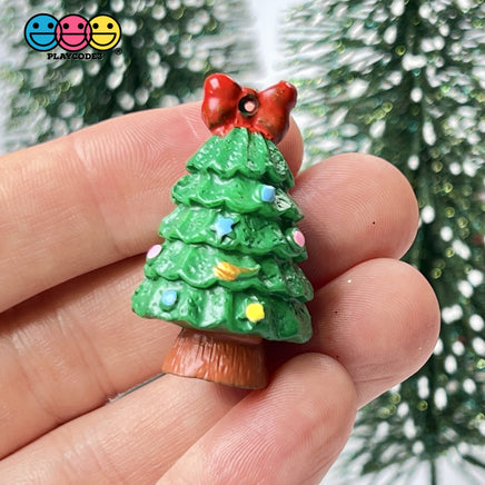 Christmas Tree 3D With Hole And Flatback Miniature Charms Decoden 10Pcs Charm