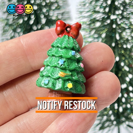 Christmas Tree 3D With Hole And Flatback Miniature Charms Decoden 10Pcs Charm