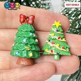 Christmas Tree 3D With Hole And Flatback Miniature Charms Decoden 10Pcs Charm