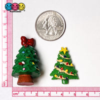 Christmas Tree 3D With Hole And Flatback Miniature Charms Decoden 10Pcs Charm
