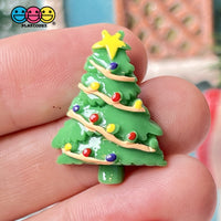 Christmas Tree 3D With Hole And Flatback Miniature Charms Decoden 10Pcs Charm