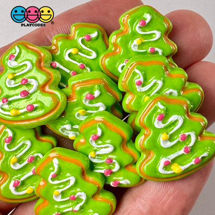Christmas Tree Cookie Flatback Cabochons Decoden Charm 10 Pcs Playcode3 Llc