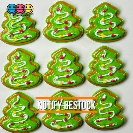 Christmas Tree Cookie Flatback Cabochons Decoden Charm 10 Pcs Playcode3 Llc
