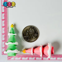 Christmas Tree Green Pink Miniature Charm Resin Cabochons 10 Pcs Playcode3 Llc