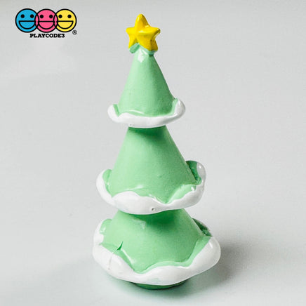 Christmas Tree Green Pink Miniature Charm Resin Cabochons 10 Pcs Playcode3 Llc Green (4 Pieces)