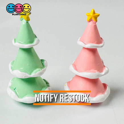 Christmas Tree Green Pink Miniature Charm Resin Cabochons 10 Pcs Playcode3 Llc Mix (4 Pieces 2 Each)