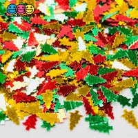 Christmas Tree Holiday Glitter Confetti Iridescent Yellow Green Red 8X5Mm 10 Grams