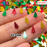 Christmas Tree Holiday Glitter Confetti Iridescent Yellow Green Red 8X5Mm